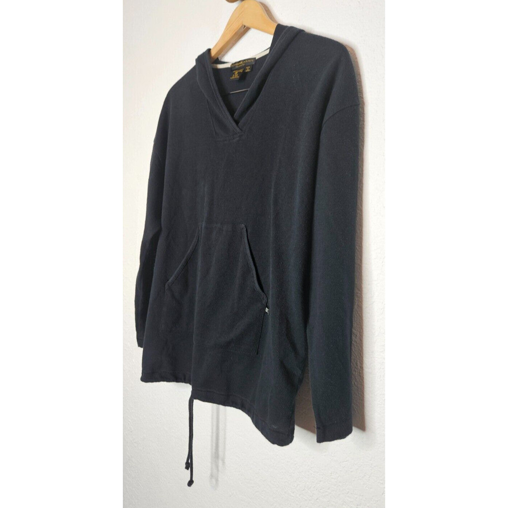 Donna Karan Intimates Womens Hoodie Small Black Drawstring Pajama Top Loungewear - Picture 2 of 9